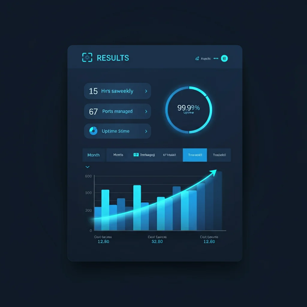 Case study results dashboard showing automation metrics